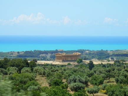 The Temple of Juno with the Mediterranean as a backdrop