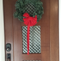 My front door, decorated for Christmas