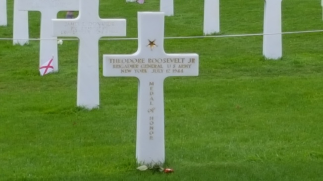 Theodore Roosevelt Jr's grave American cemetery Normandy France