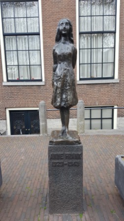 Anne Frank memorial statue Amsterdam