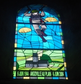 Stained glass memorializing the US paratroopers in Angoville-au-Plain