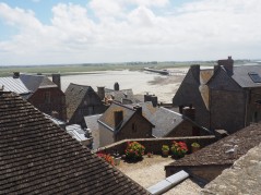 The village rooftops from the top of Mont St Michel